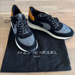PHILIPPE MODEL Suede Houndstooth Sneakers